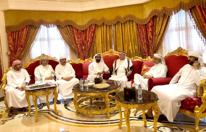 خلال زيارتهم لمسلم بن حم - شيوخ قبائل الجنوب يثمنون دعم الامارات قيادة و شعباً لليمن